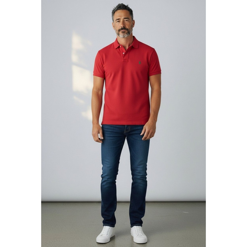 Polo Ralph Lauren Polo Shirt Mens Red Short Sleeve Classic Fit Large